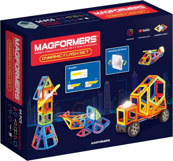 

Конструктор магнитный Magformers Набор для строительства с LED подсветкой 54 деталей (730658090107)