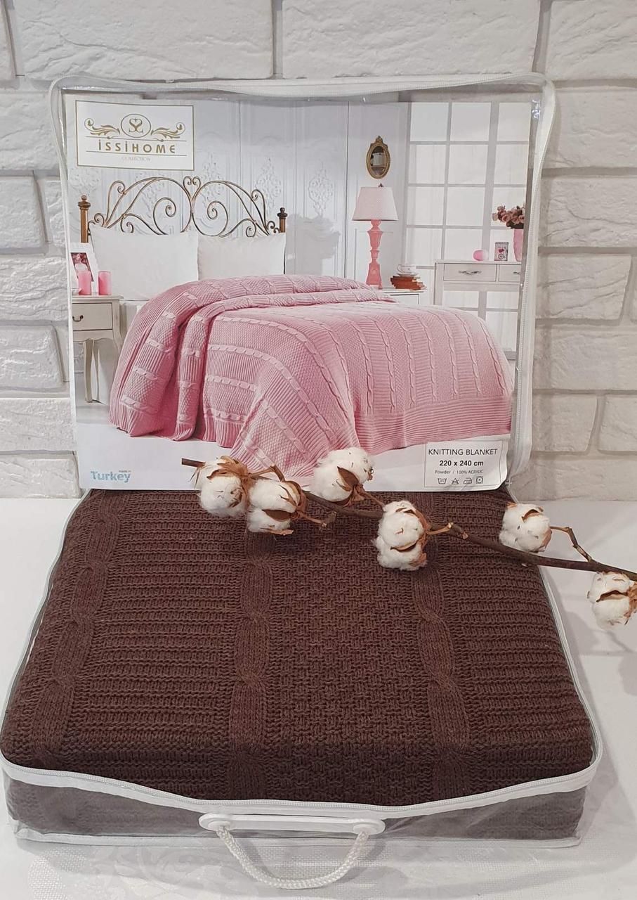 

Плед вязаный Issihome Шоколадный 220х240