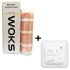 

WoksMat 160 640 Вт (4,0 м2) с терморегулятором ,тонкий нагревательный мат под плитку