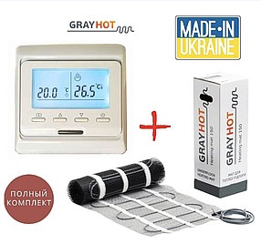 

Двужильный нагревательный мат GrayHot (8,1 м2) с терморегулятором Е51