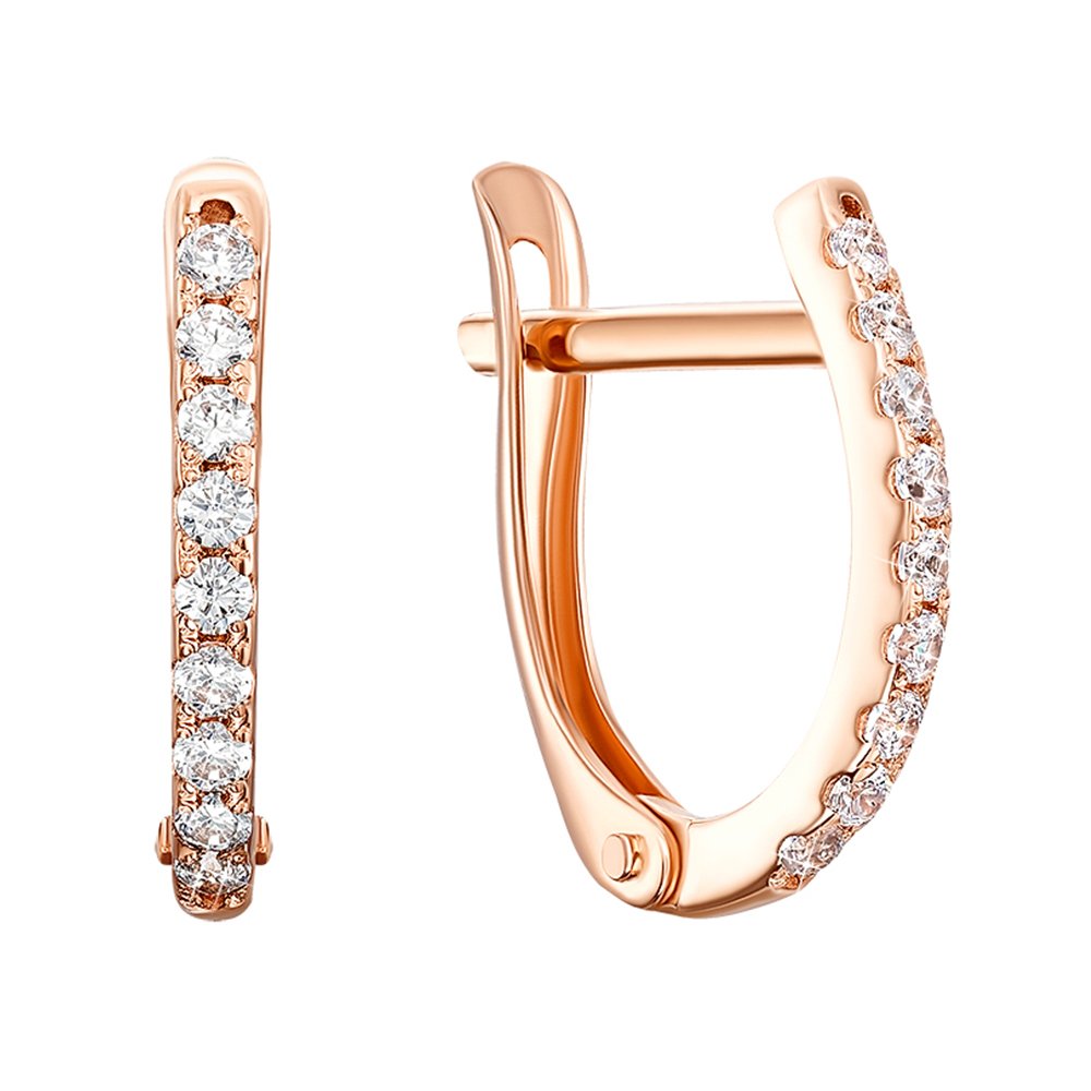 

Серьги из красного золота с фианитами 000149157