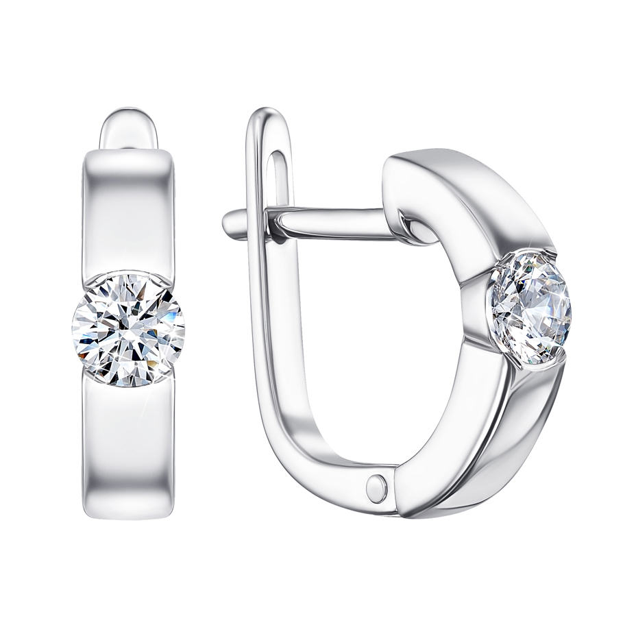 

Серебряные серьги с кристаллами Swarovski и родированием 000129543