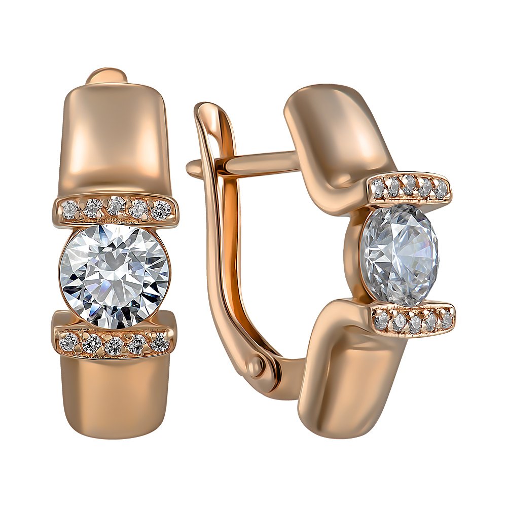 

Серьги из красного золота с кристаллами Swarovski 000149891