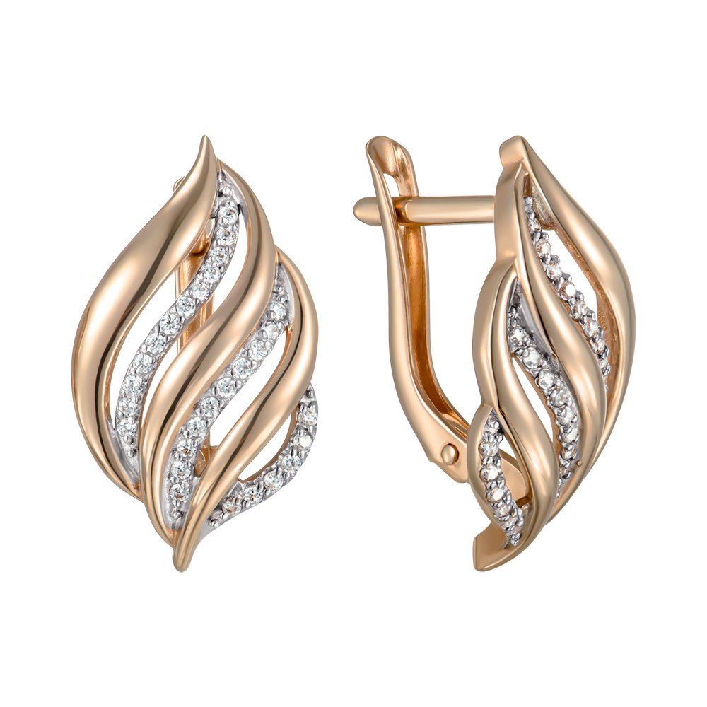 

Серьги из красного золота с фианитами 000149356