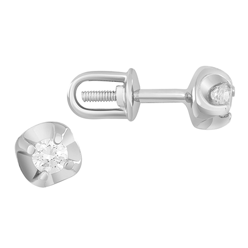 

Пуссеты из белого золота с фианитом Джесси 000031817