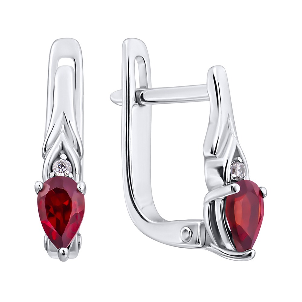 

Серебряные серьги с гранатами и цирконием 000140469
