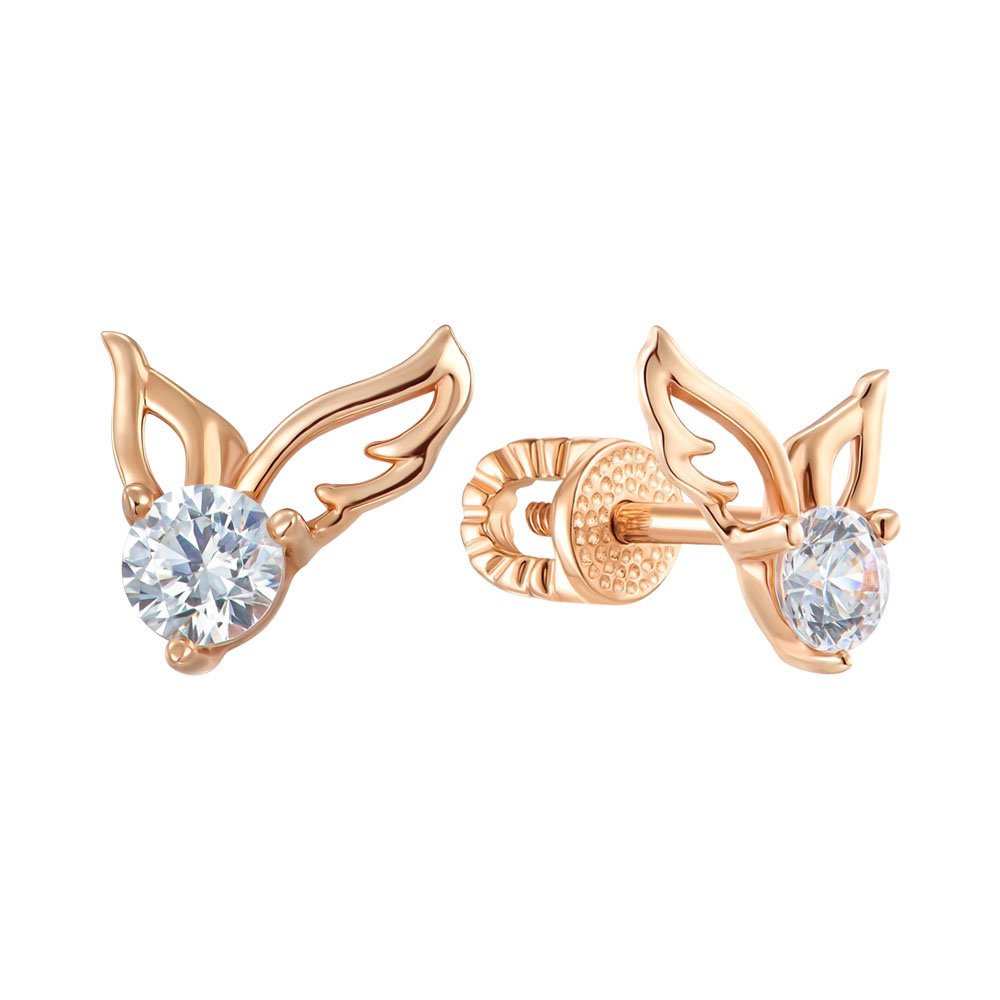 

Серьги-пусеты из красного золота с кристаллами Swarovski 000122803