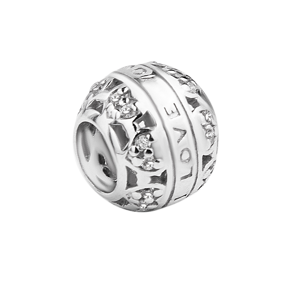 

Серебряный шарм с фианитами 000116407 б/р размера