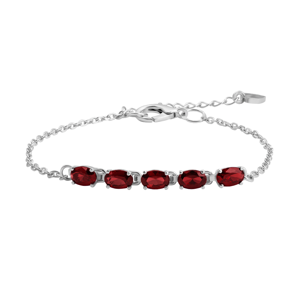 

Серебряный браслет с гранатами 000134248 17 размера