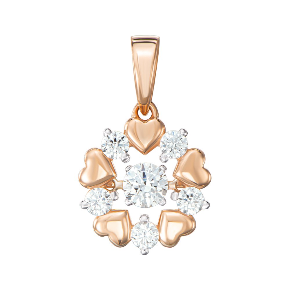 

Подвес из красного золота с фианитами Swarovski 000141378