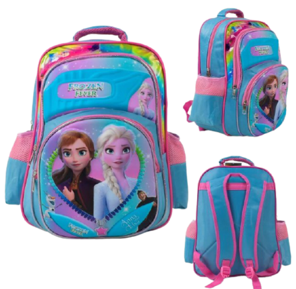 

Рюкзак школьный Schoolbag 43633 Frozen для девочек 1 отделение 2 внешних кармана 2 боковых 3D рисунок мягкая спинка Голубой (123510)