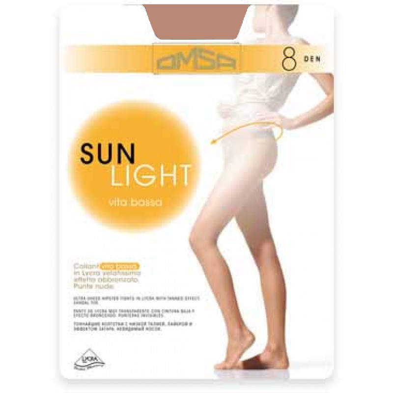 

Колготки тонкие заниженная талия Omsa Sun Light 8 den 2 beige naturel