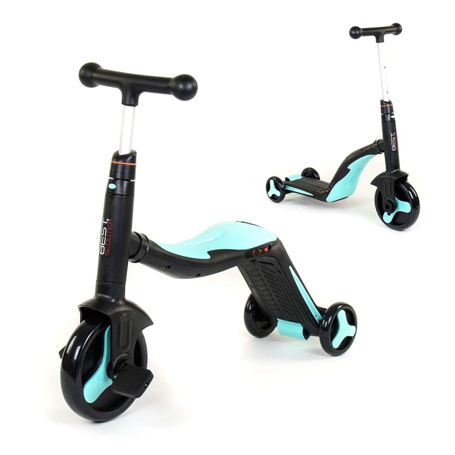 

Детский велобег самокат велосипед 3 в 1 Best Scooter с музыкой и LED подсветкой Голубой (20255)