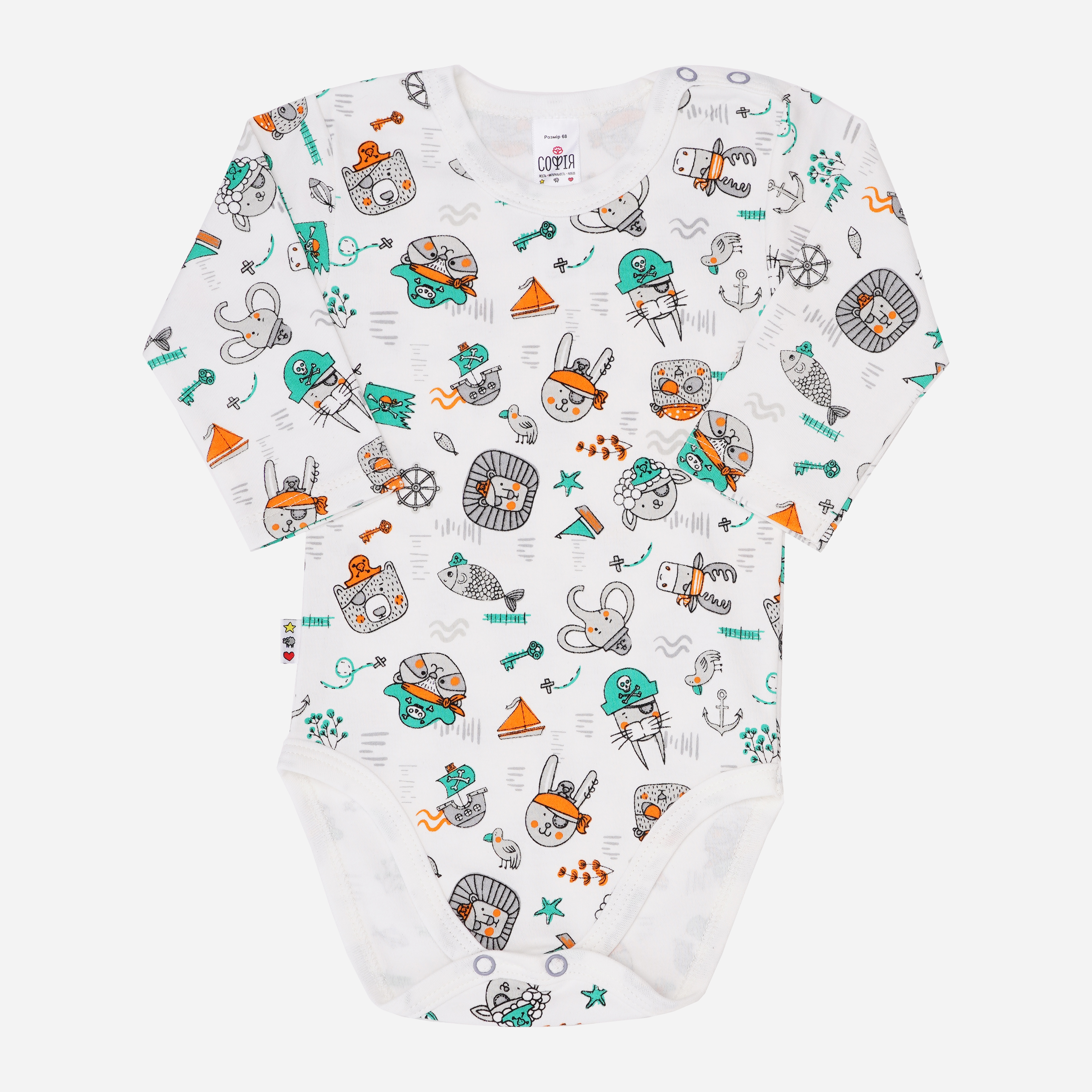 

Боди София Pirates 3111 68 см Молочный