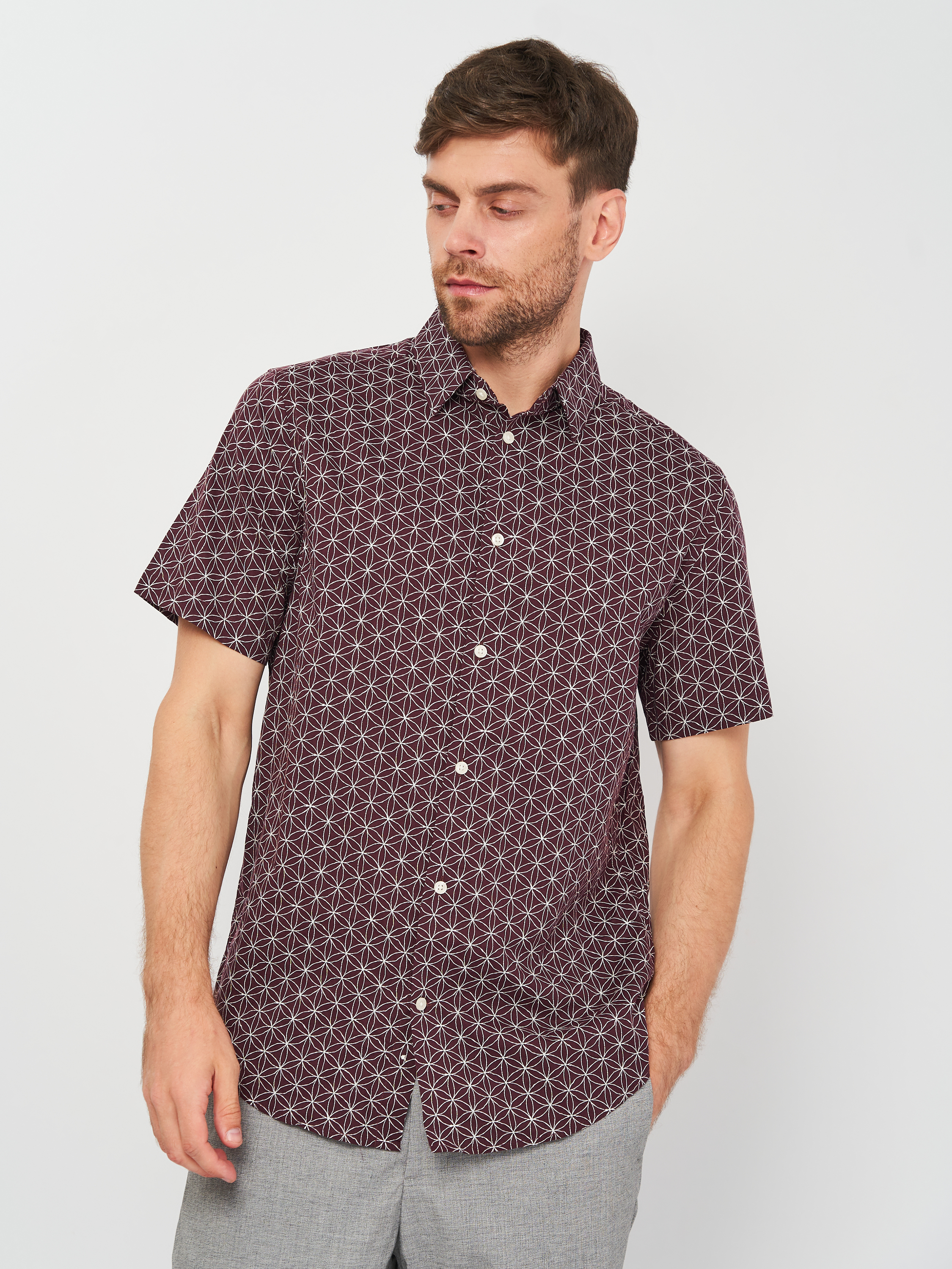 

Рубашка H& 8388131sm  Темно-коричневая, Рубашка H&M 8388131sm M Темно-коричневая