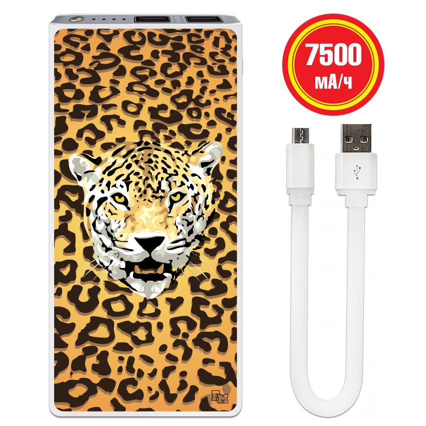 

FM Универсальная мобильная батарея Леопард 7500 mAh (E189-19)