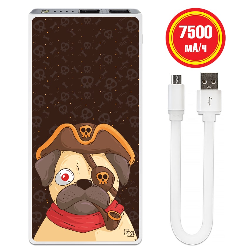

FM Дополнительный аккумулятор Мопс-пират 7500 mAh (E189-29)
