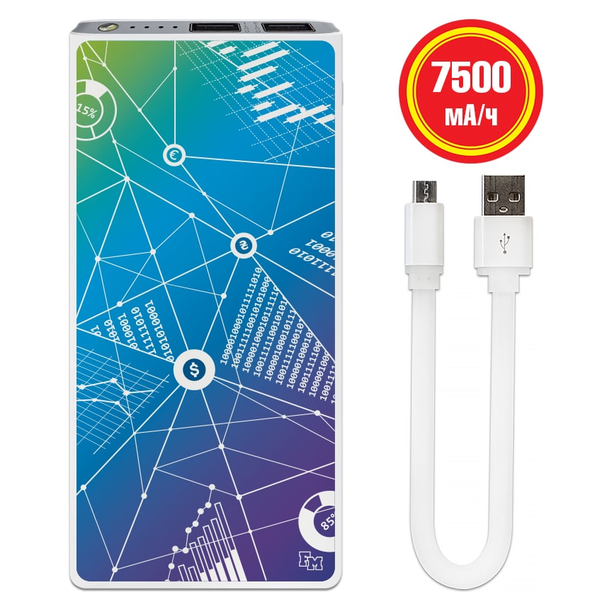 

FM Портативная батарея Финансовый мир 7500 mAh (E189-12)