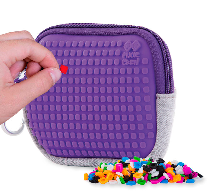 

Кошелек для мелочей Pixie Crew Crazy Colors серый и фиолетовый (PXA-07-22)