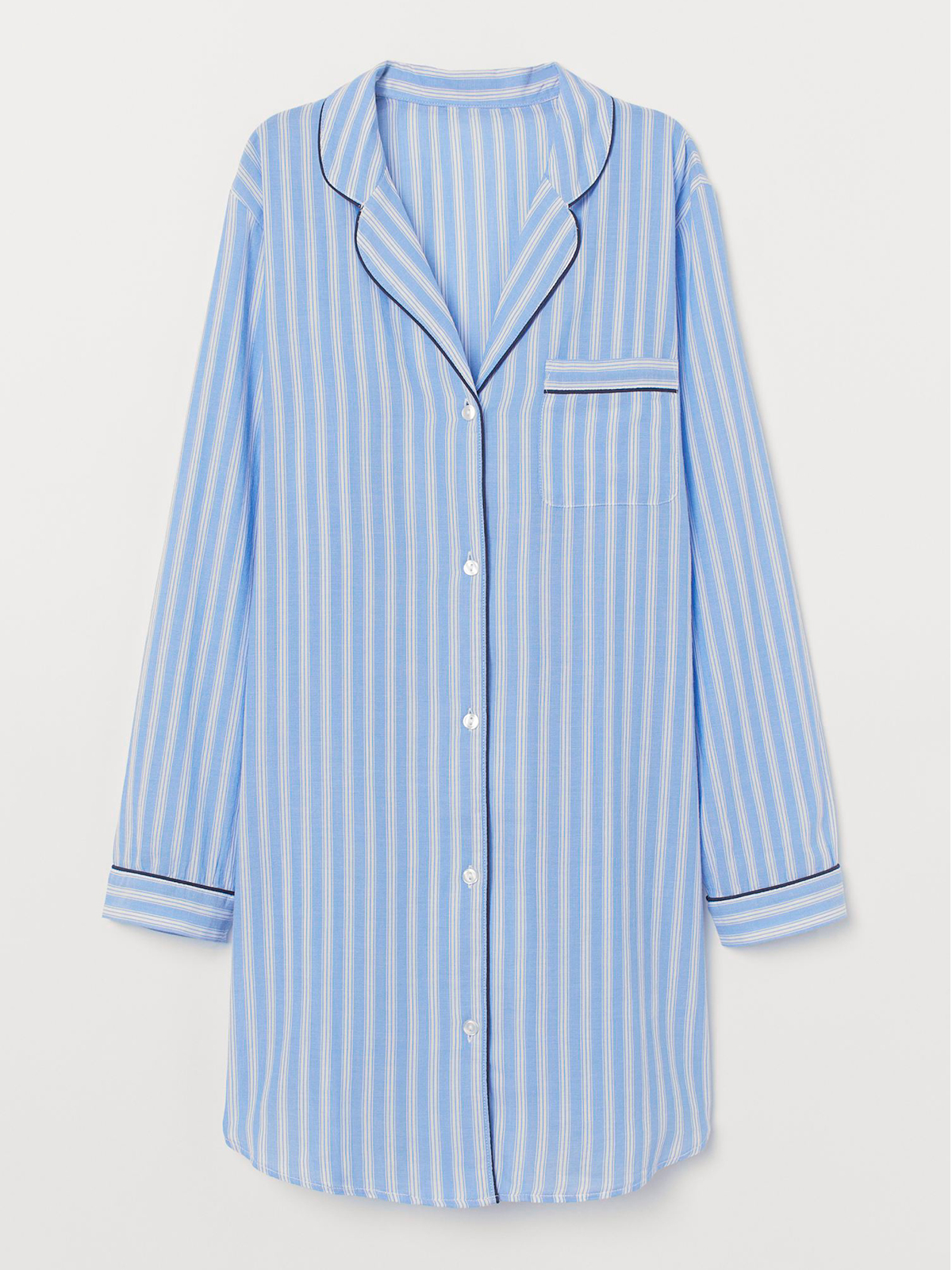 

Рубашка пижамная H&M 2307-6950699 XS Голубая полоска