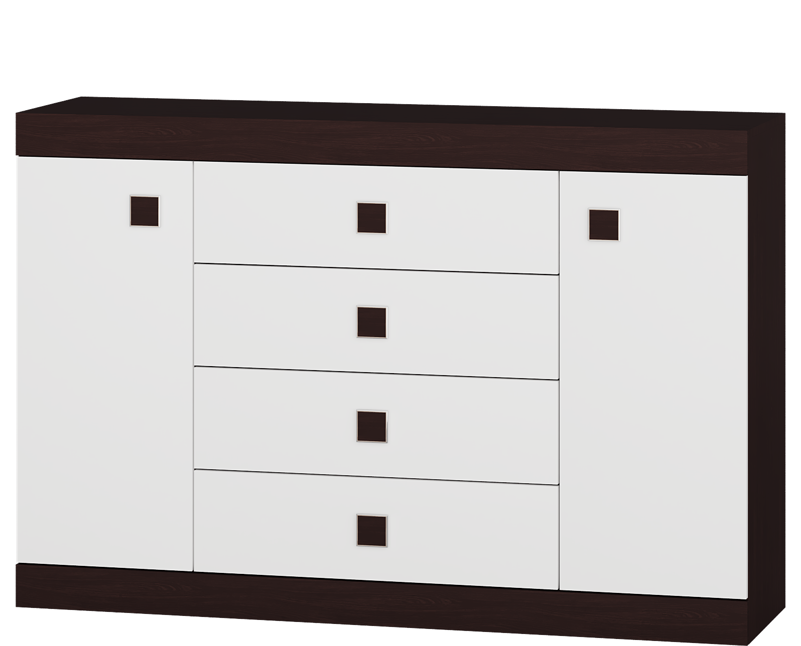 

Комод 8 Соната Omni Home Комби Венге темный Белый