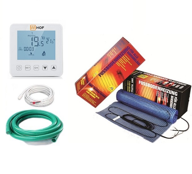 

Теплый пол Arnold Rak нагревательный двухжильный мат FH-ЕС 180 270Вт 1.5 м² с программируемым сенсорным терморегулятором HOF sen в комплекте (IT900148711)