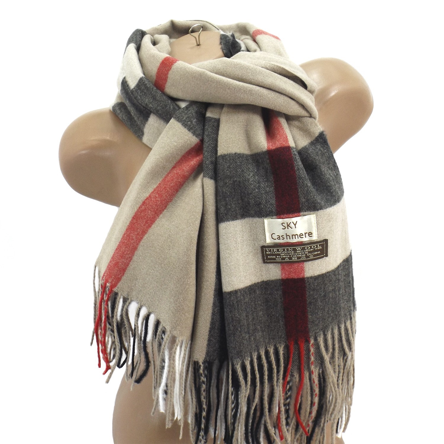 

Шарф LuxWear Sky cashmere S176003 Barberry Бежевый