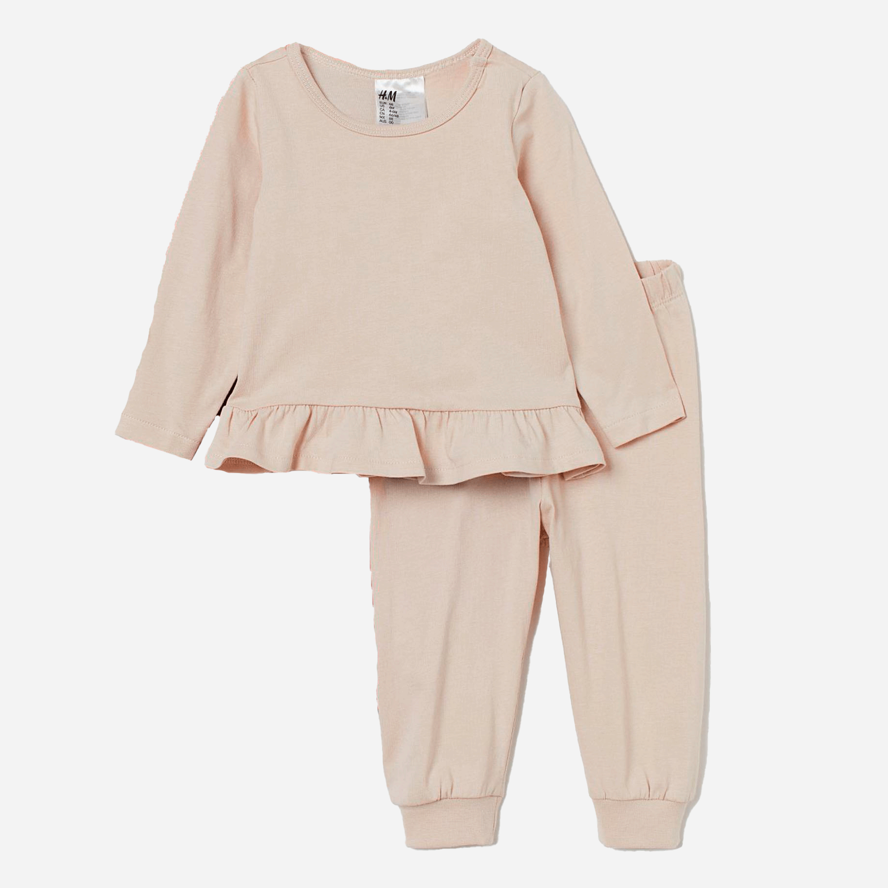 

Пижама (свитшот + брюки) H&M 2807-8376252 98 см Светло-бежевая