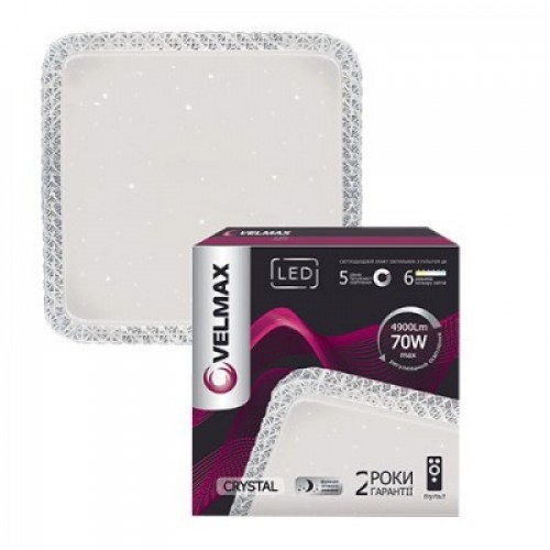 

Светильник светодиодный Velmax V-CL-CRYSTAL-S 70W 3000K-6500K 4900Lm SMART пульт ДК