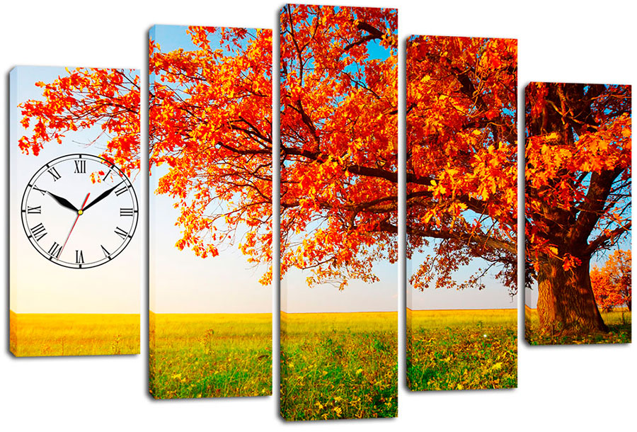

Модульная картина с часами DK Place 80x120 см (m5c-chf37)