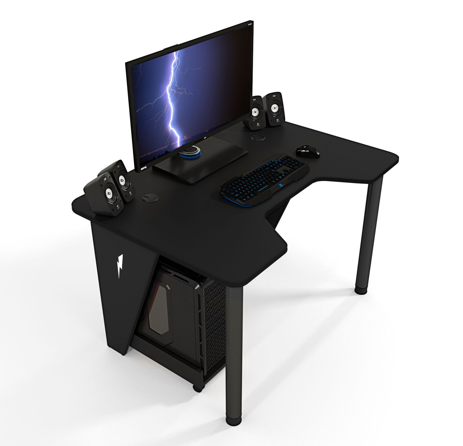 

Геймерский игровой стол ZEUS™ IVAR-1400, черный/черный
