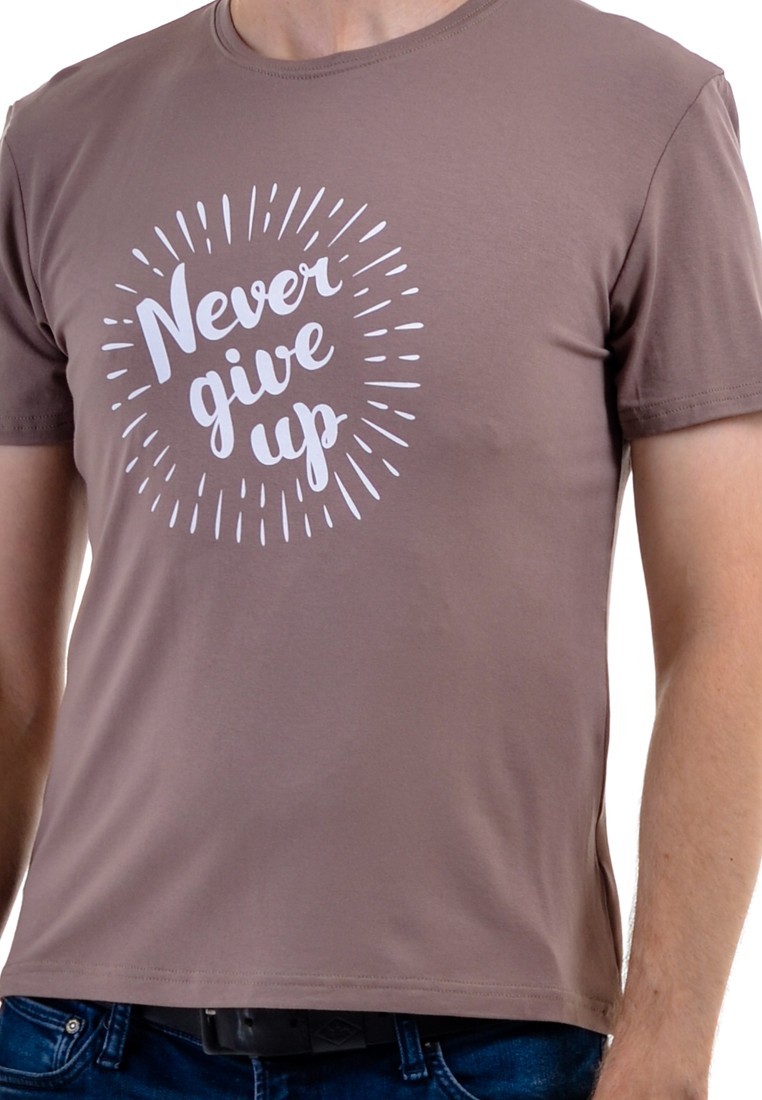 

Футболка 4Profi с принтом "Never give up" какао розмір  19740, Футболка 4Profi с принтом "Never give up" какао розмір S 19740