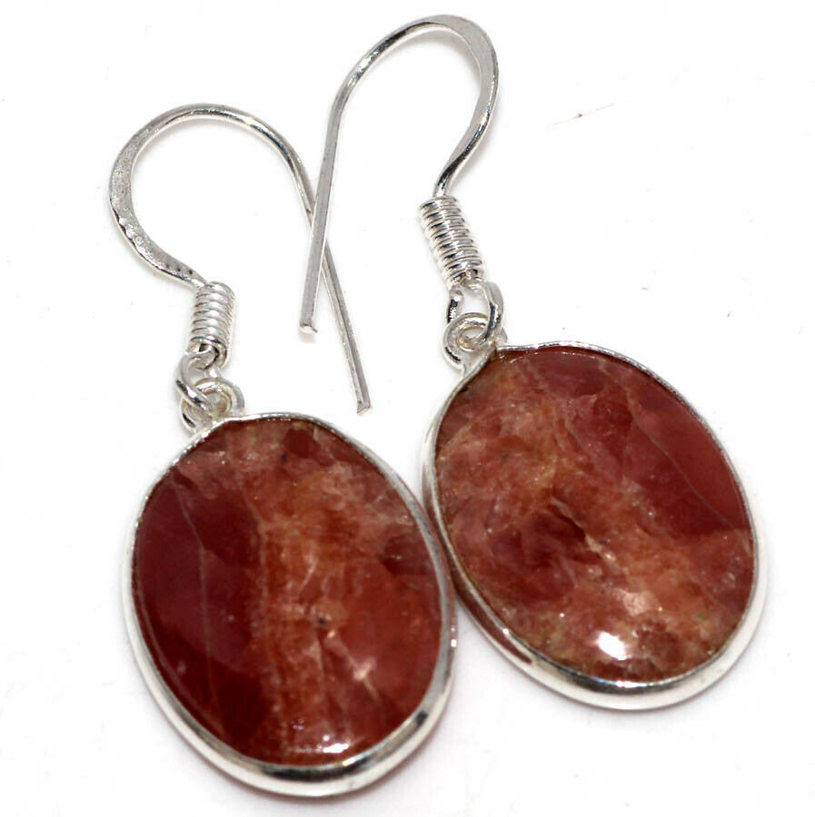 

Серьги с камнем родохрозит Е-22050