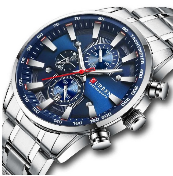 

Мужские часы хронограф Curren 8351 Silver-Blue