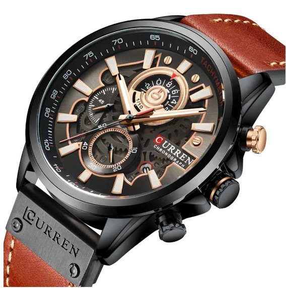 

Мужские часы хронограф Curren 8380 Black-Brown