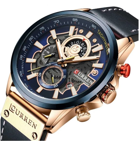 

Мужские часы хронограф Curren 8380 Blue-Cuprum