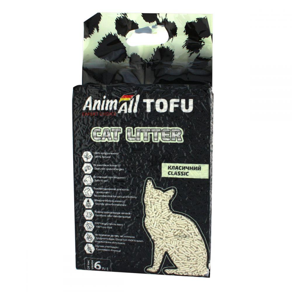 

Наполнитель для кошачьего туалета AnimAll Tofu соевый класcик, 2.6 кг/6л,