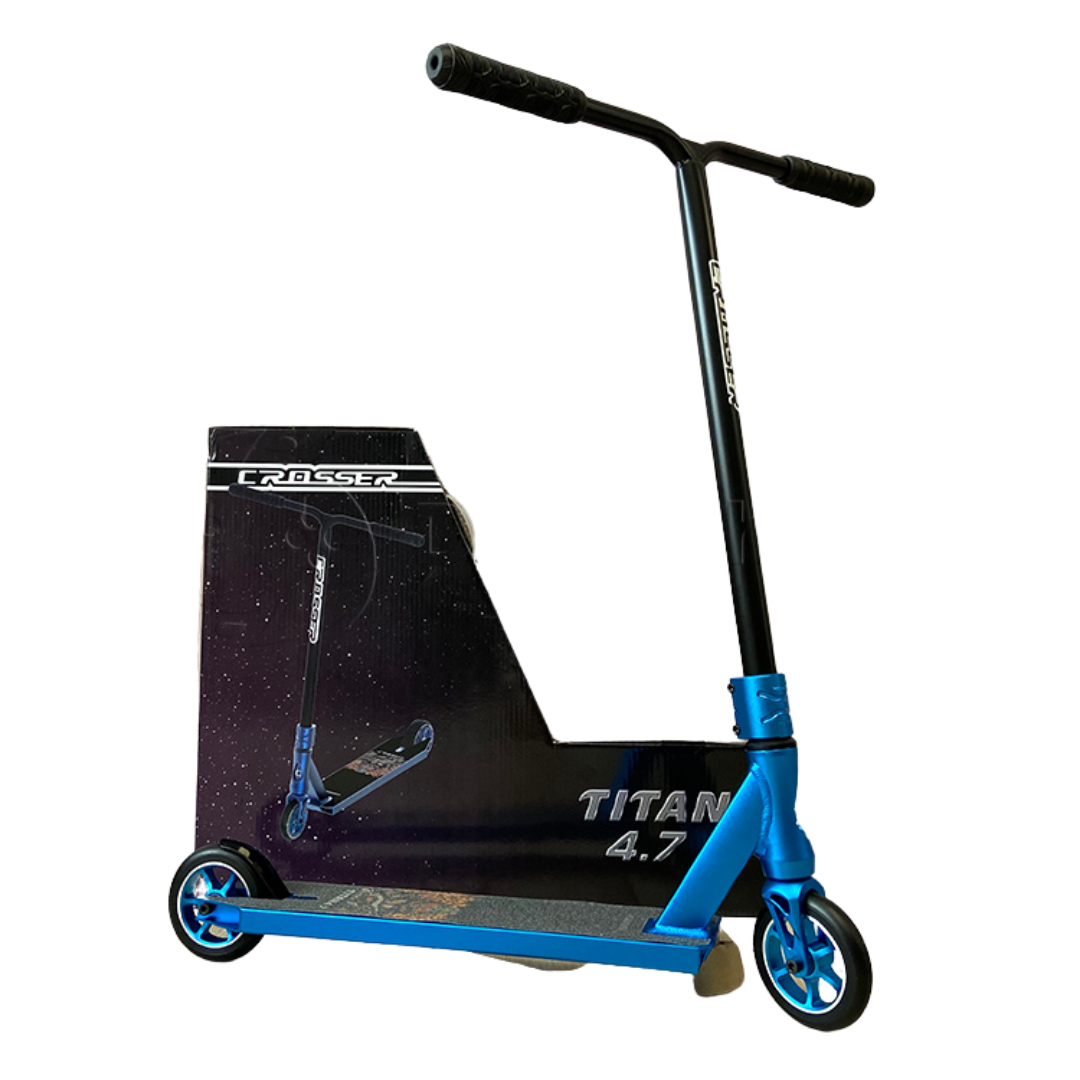 

Трюковый самокат Crosser Titan 4.7 110 mm с пегами синий
