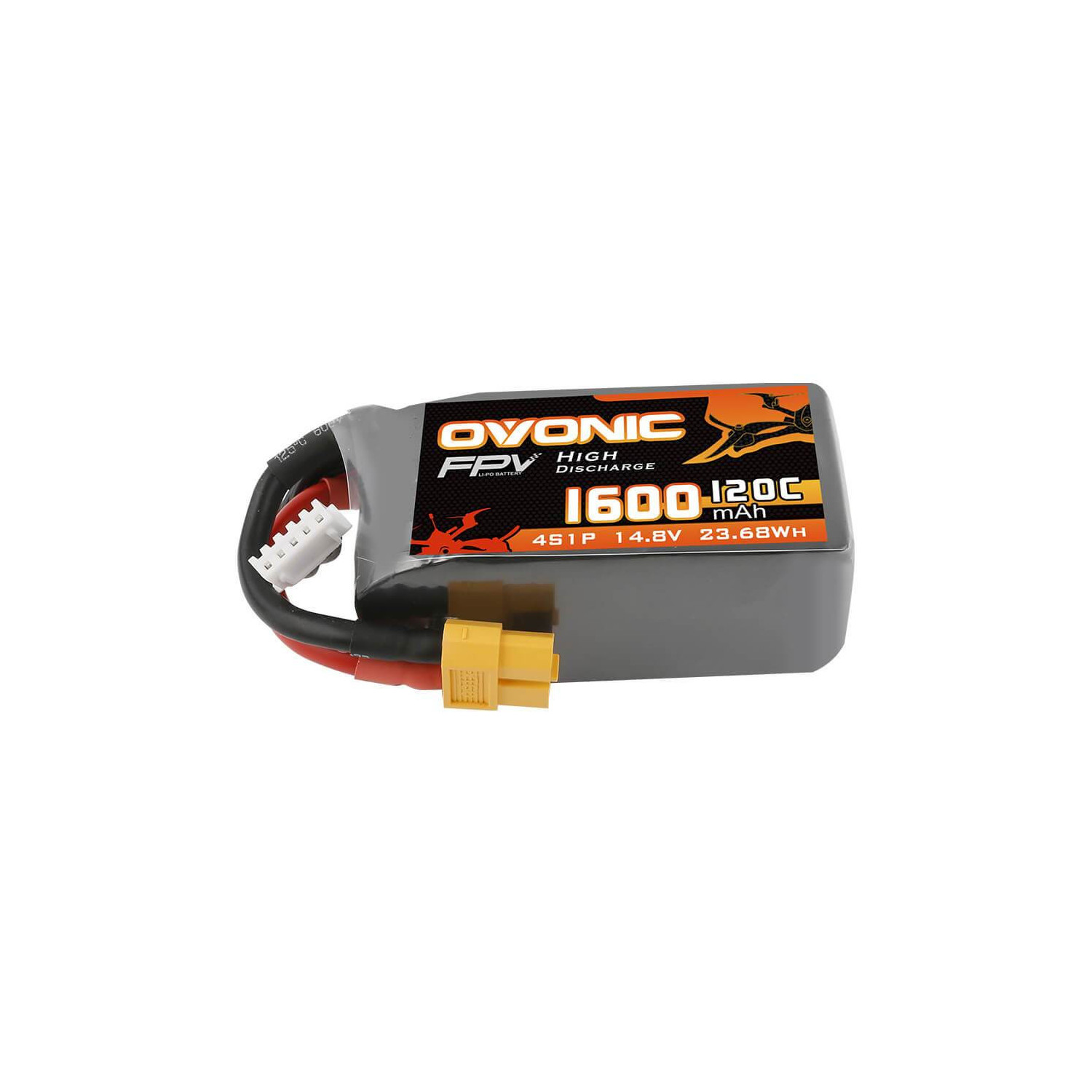 

Ovonic Li-Pol 1600mAh 4S 14.8V 120C (O-120C-1600-4S1P-XT60)