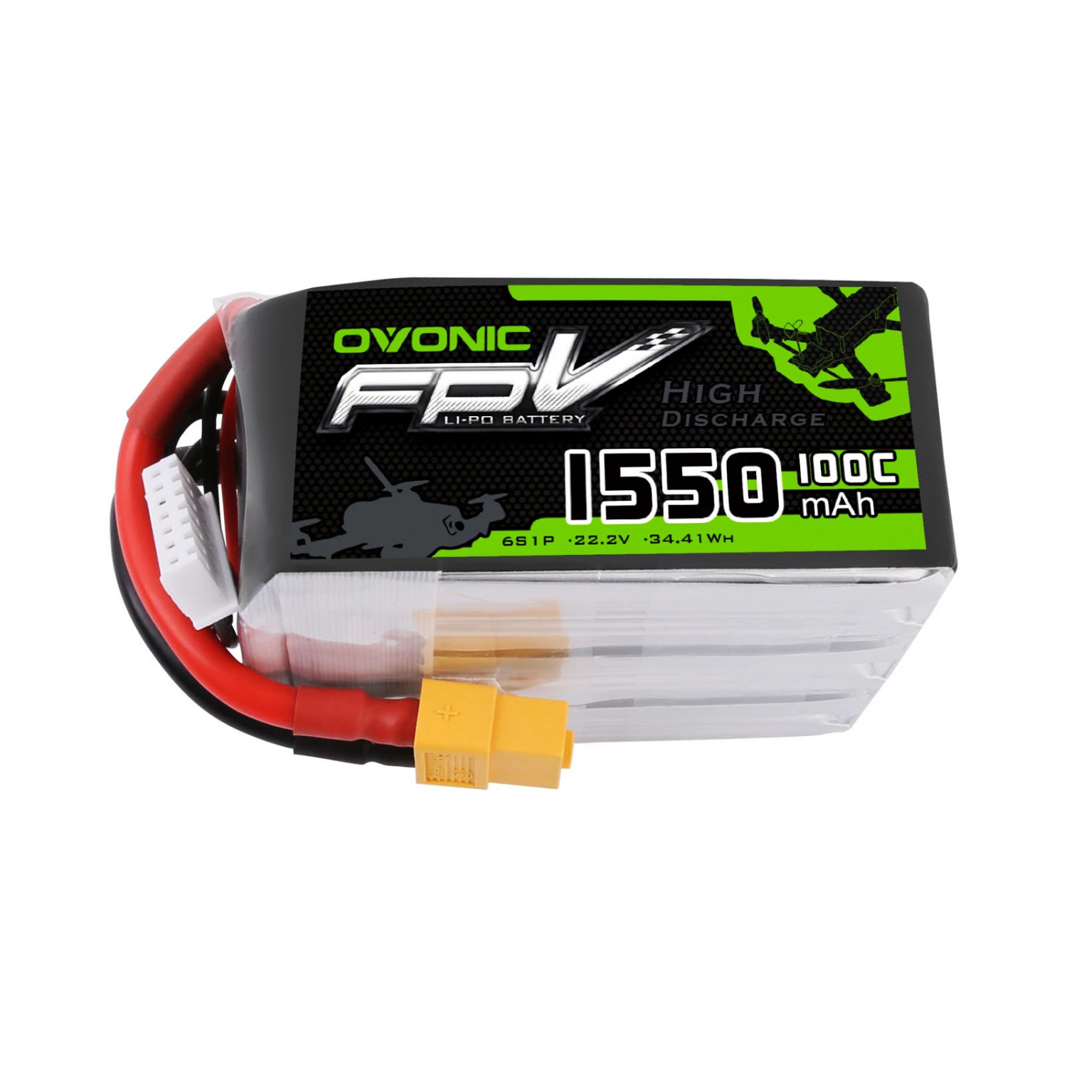 

Ovonic Li-Pol 1550mAh 6S 22.2V 100C (O-100C-1550-6S1P-XT60)