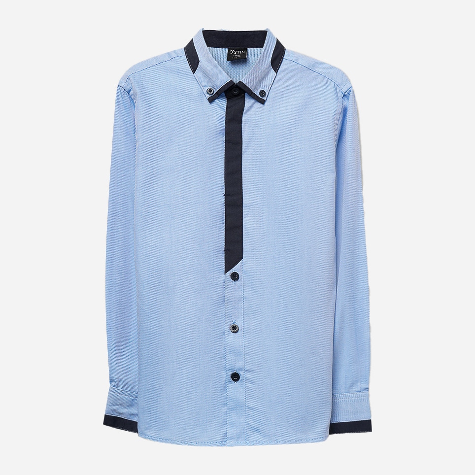 Акция на Рубашка O'STIN BS4X23-63 ШФ 122 см Серо-синяя (2990021416790) от Rozetka UA