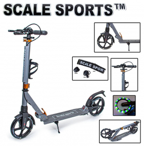 

Самокат двухколесный Scale Sports SS-20 Серый Светящиеся колеса (sa-22387)