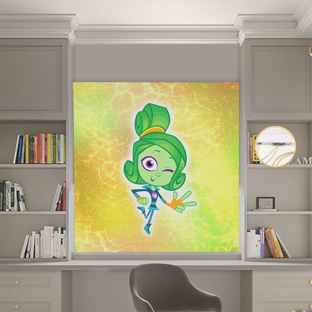 

Римские шторы DECOLIV Фотопечать Фиксики 01-02 Блэкаут 290*170 см