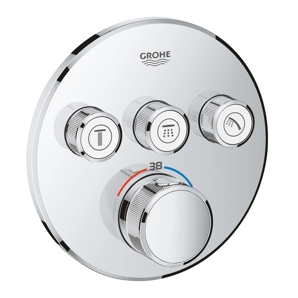 

Термостат для ванны скрытого монтажа Grohe Grohtherm SmartControl, внешняя часть, хром