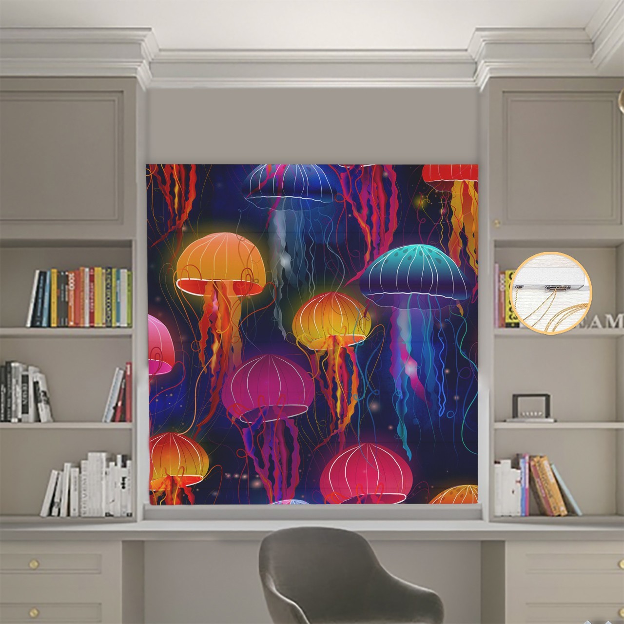 

Римские шторы DECOLIV Фотопечать Медуза 08-046 Блэкаут 180*170 см