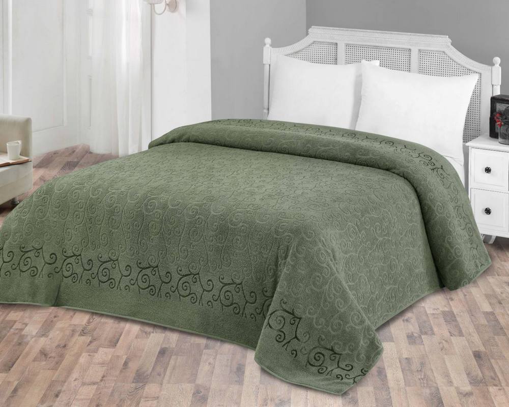 

Махровая простынь Zeron 200х220 Salkim Desen Yesil