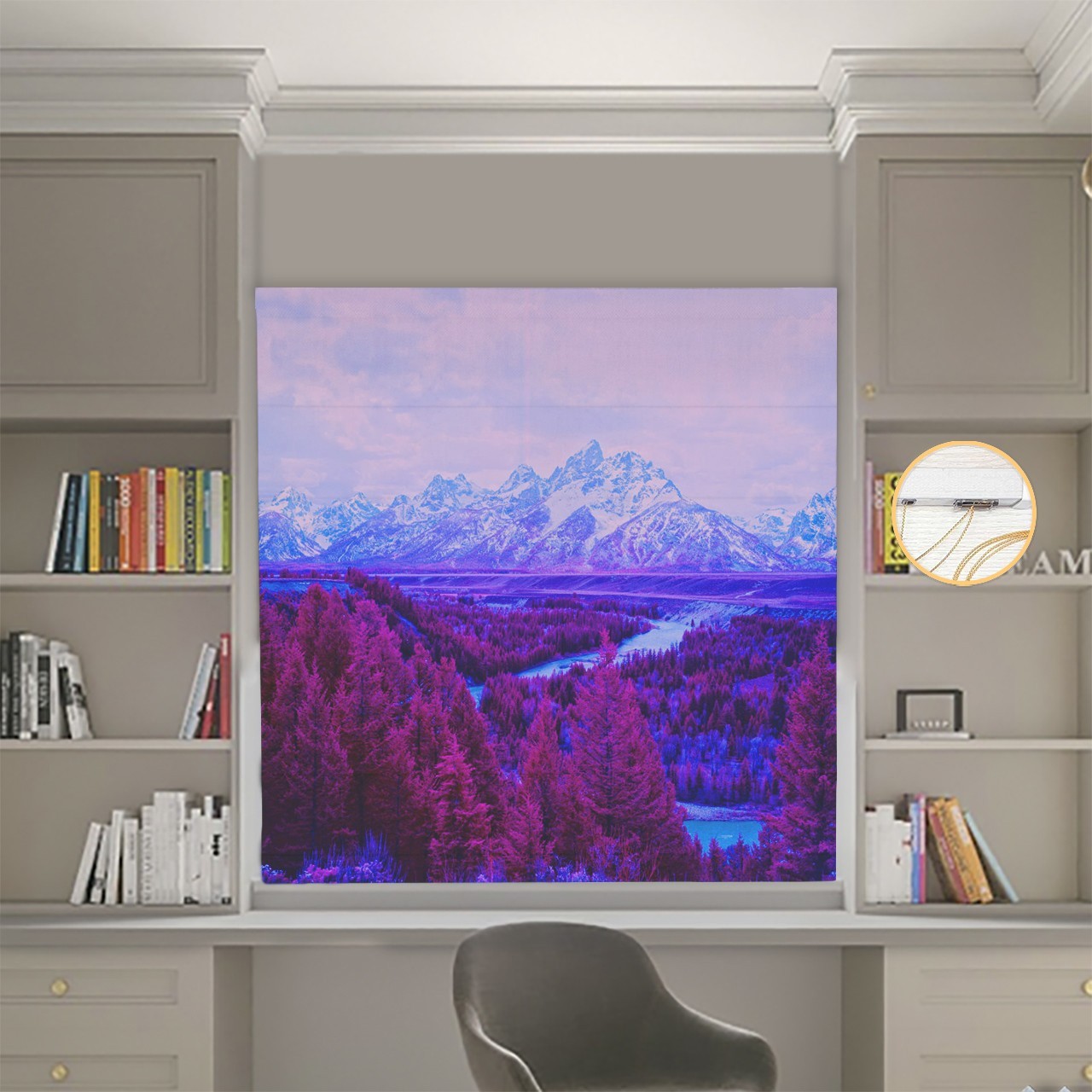

Римские шторы DECOLIV Фотопечать Горы 00-370 Блэкаут 50*170 см
