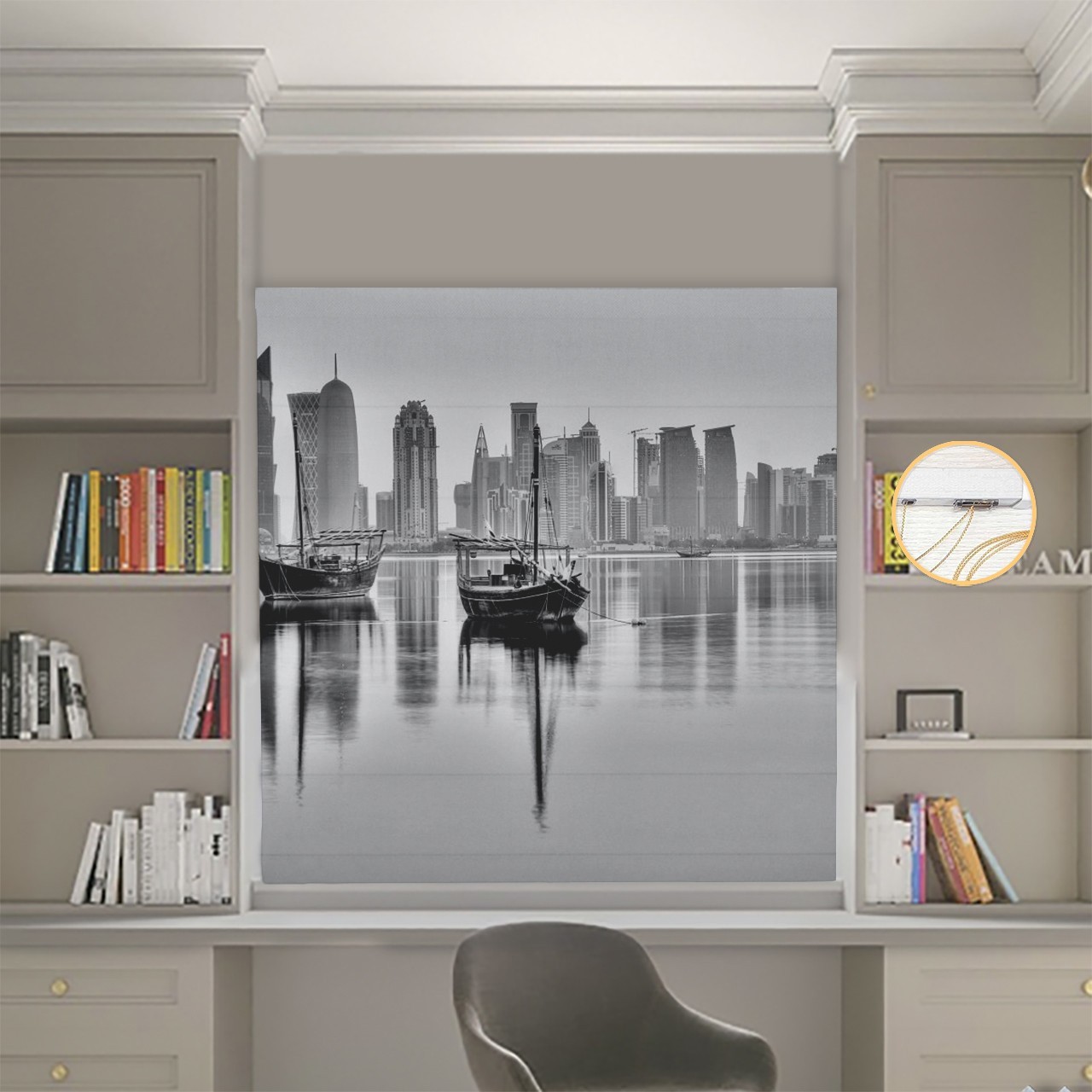 

Римские шторы DECOLIV Фотопечать Город 00-573 Блэкаут 170*170 см