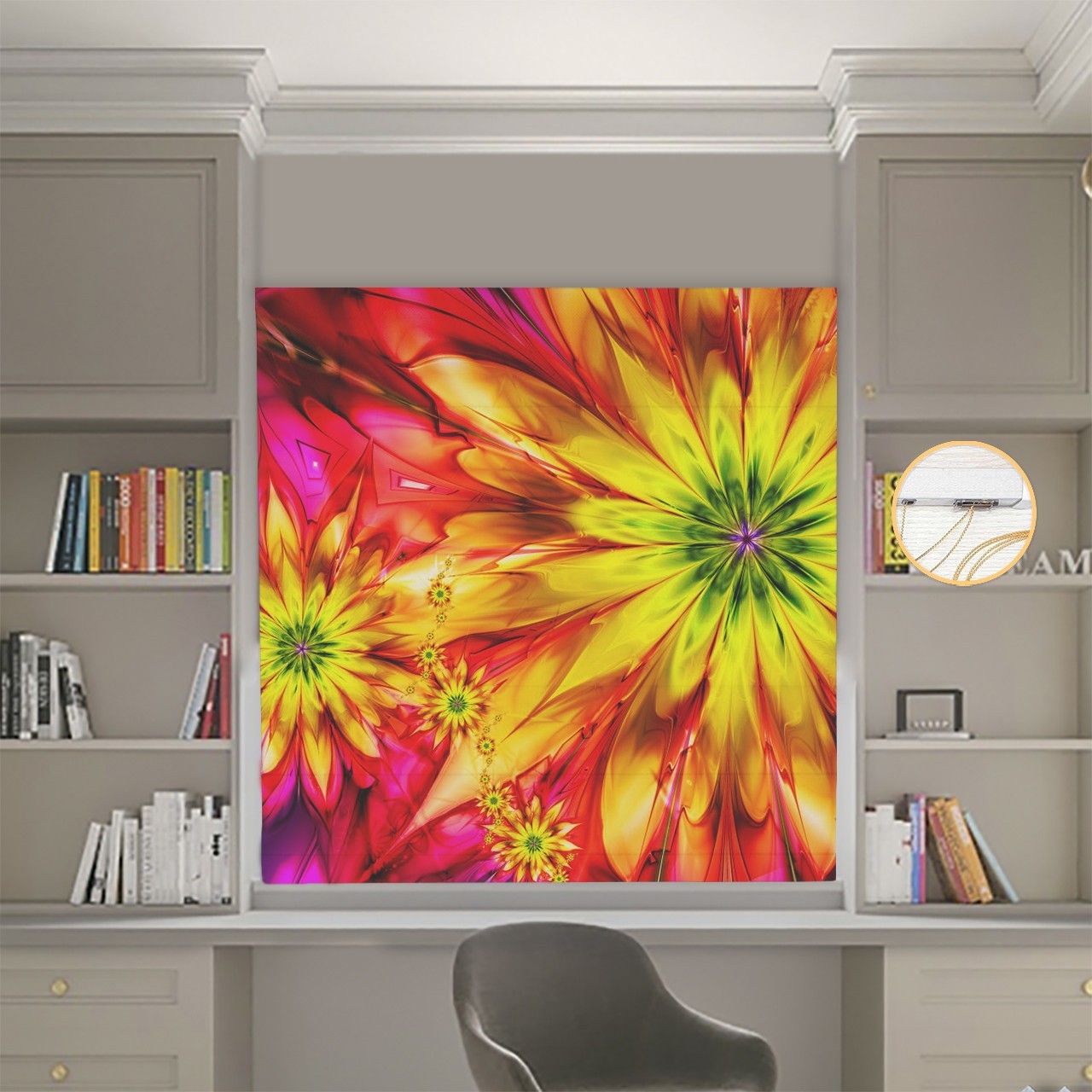 

Римские шторы DECOLIV Фотопечать Цветы 00-211 Блэкаут 220*170 см