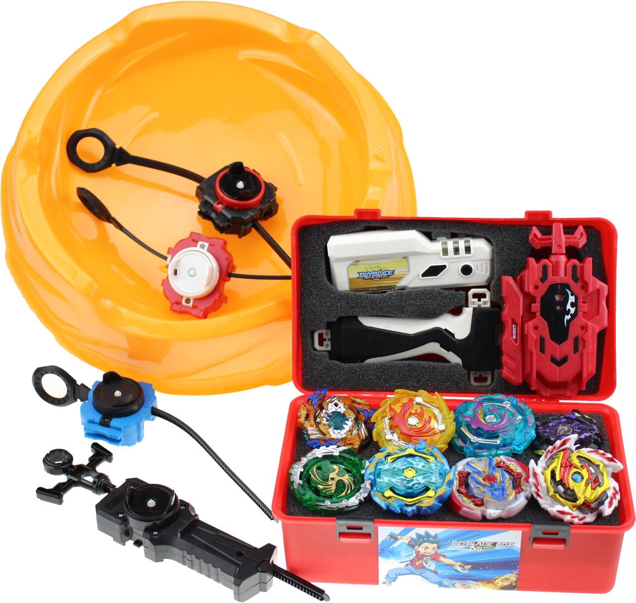 

Игровой набор бейблейд бокс с Ареной + Turbo SB + 3-4-5 сезон + 8 волочков блейдов + кейc box + В132-05 Черный спрайзен + В143-04 Зеленый Феникс + В150-00 светлый